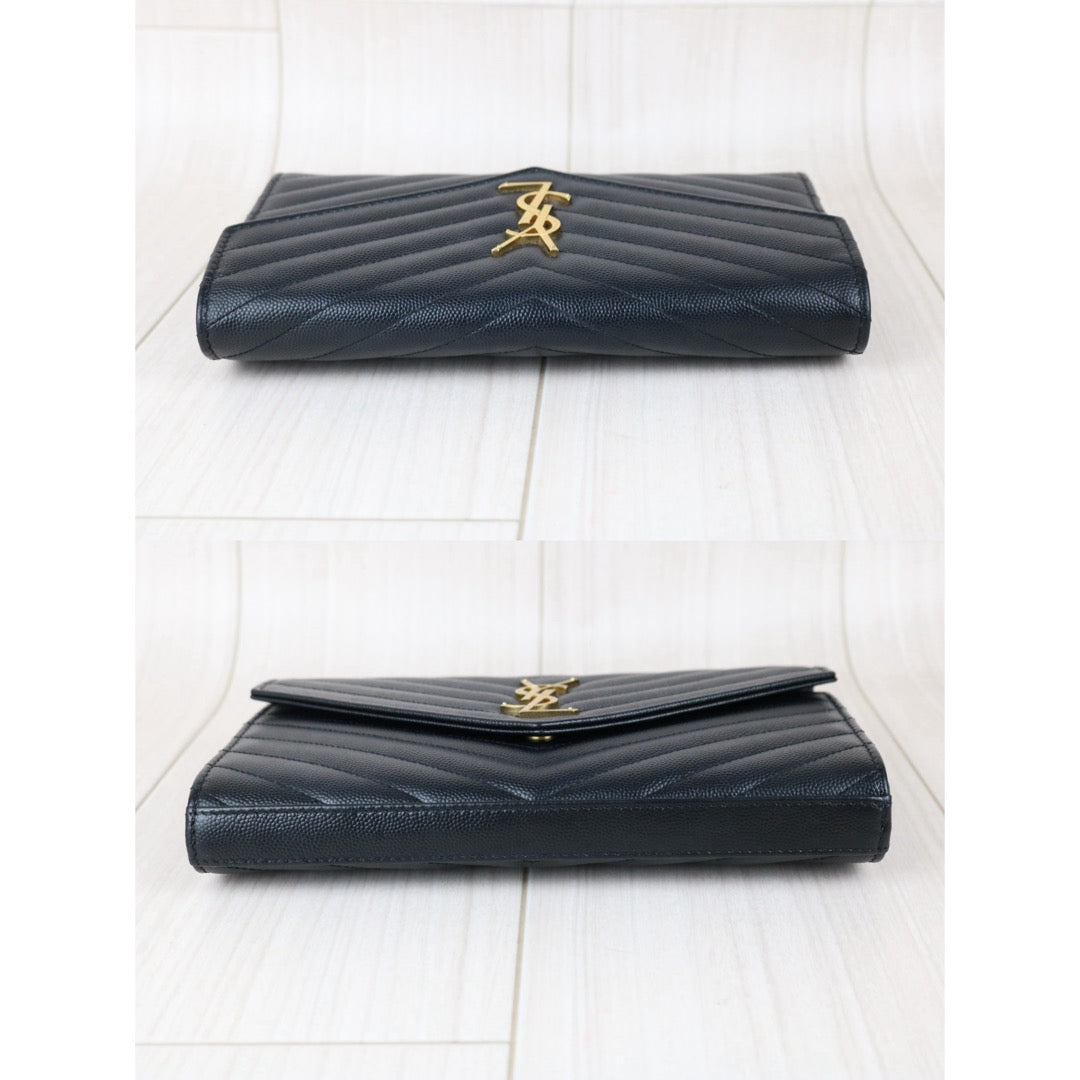 Include Entrupy Certificate of Authenticity｜Very Good ( Rank A)｜  Saint Laurent YSL Caviar Skin Shoulder Bag Black MM｜S26052501