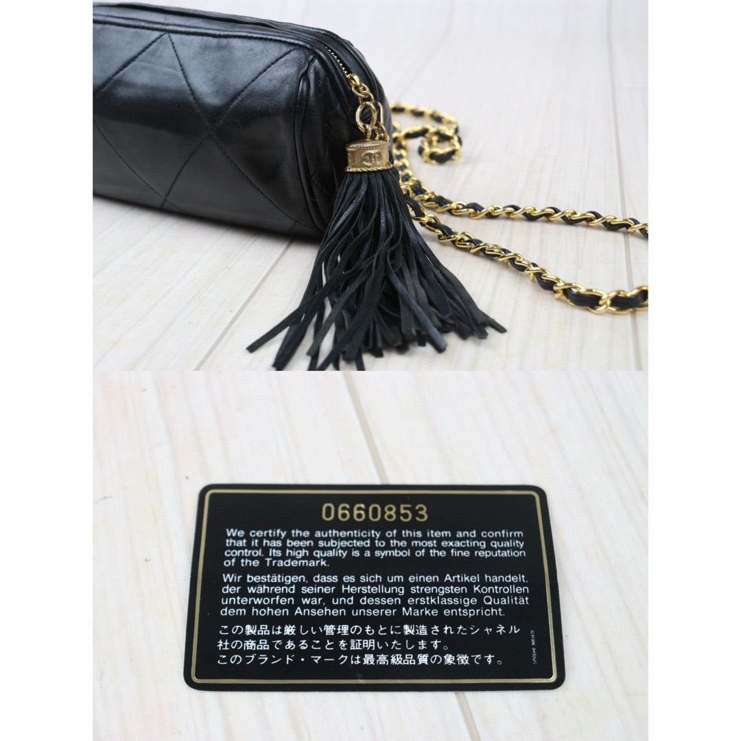 Good ( Rank AB)｜ CHANEL Lamb Skin Shoulder Bag Black  Made in 1986-1988Year ｜V24080814