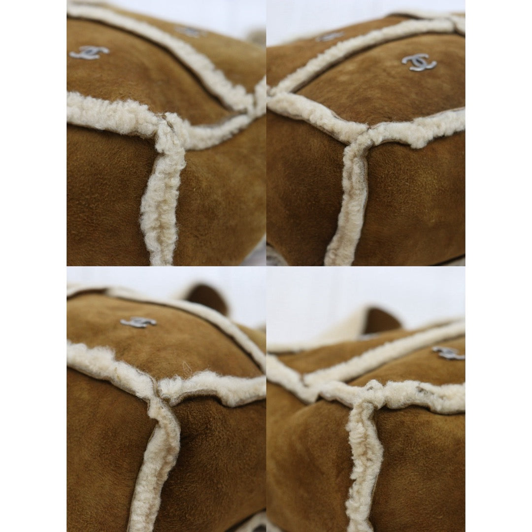 Good ( Rank AB)｜ CHANEL Suede Teddy Wool Shoulder Bag Brown Made In 2000-2002Year｜25100606