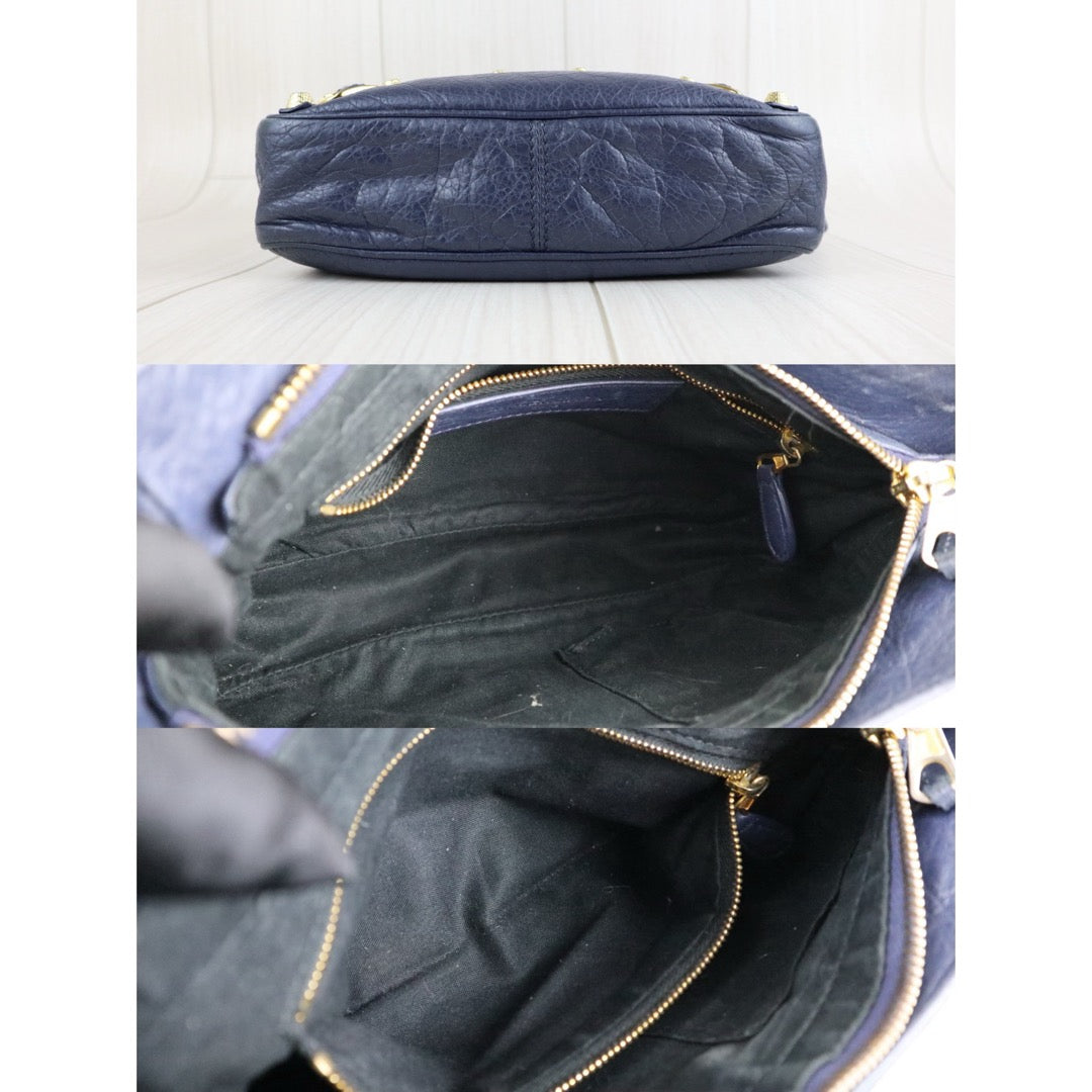 Fair ( Rank B) ｜Balenciaga Le City Shoulder Bag  Blue｜W25070801