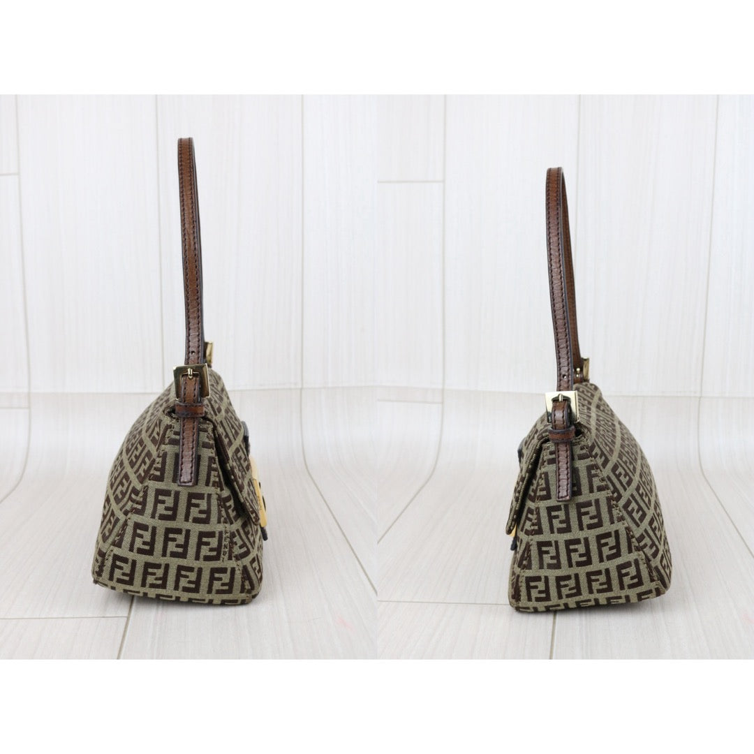 Include Entrupy Certificate of Authenticity｜Good ( Rank AB)｜ FENDI Zucca Mamma Baguette Shoulder Bag Brown｜S26082402