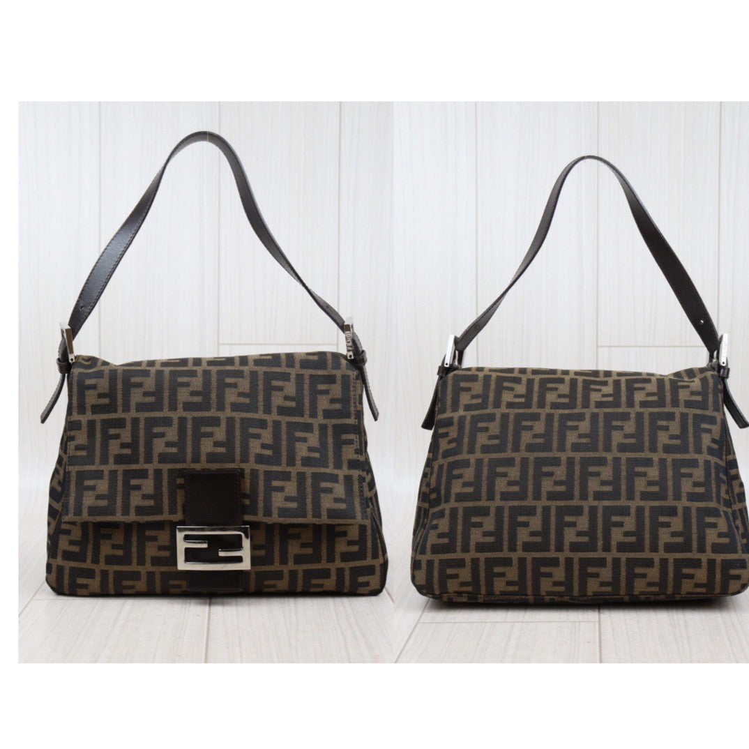 Rank A｜ FENDI Zucca Mamma Baguette Shoulder Bag ｜24030128