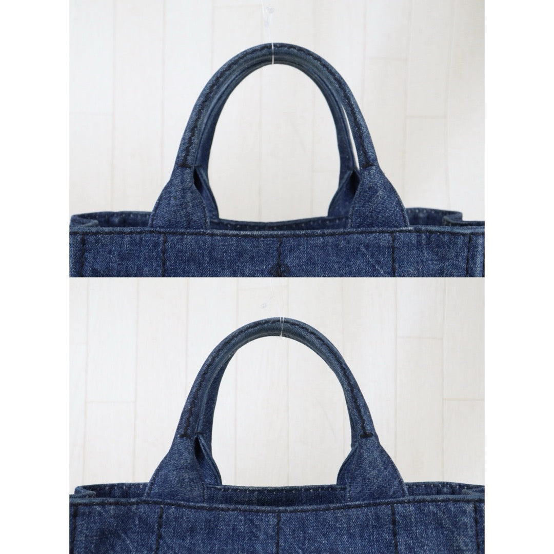 Include Entrupy Certificate of Authenticity｜Good ( Rank AB)｜  PRADA Canvas 2 Way Handbag Shoulder Bag Blue｜S26052001