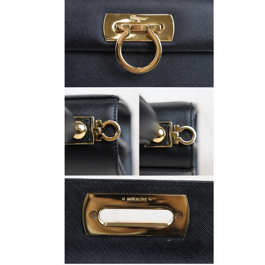 Rank A  ｜Ferragamo Gancini 2WAY Handbag  Shoulder Bag｜23122121