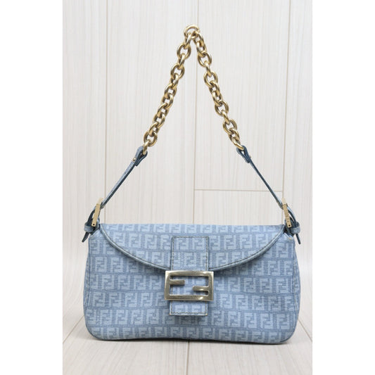 Fair ( Rank B)｜ FENDI Zucca Mamma PVC Baguette Shoulder Bag Blue｜S26013021