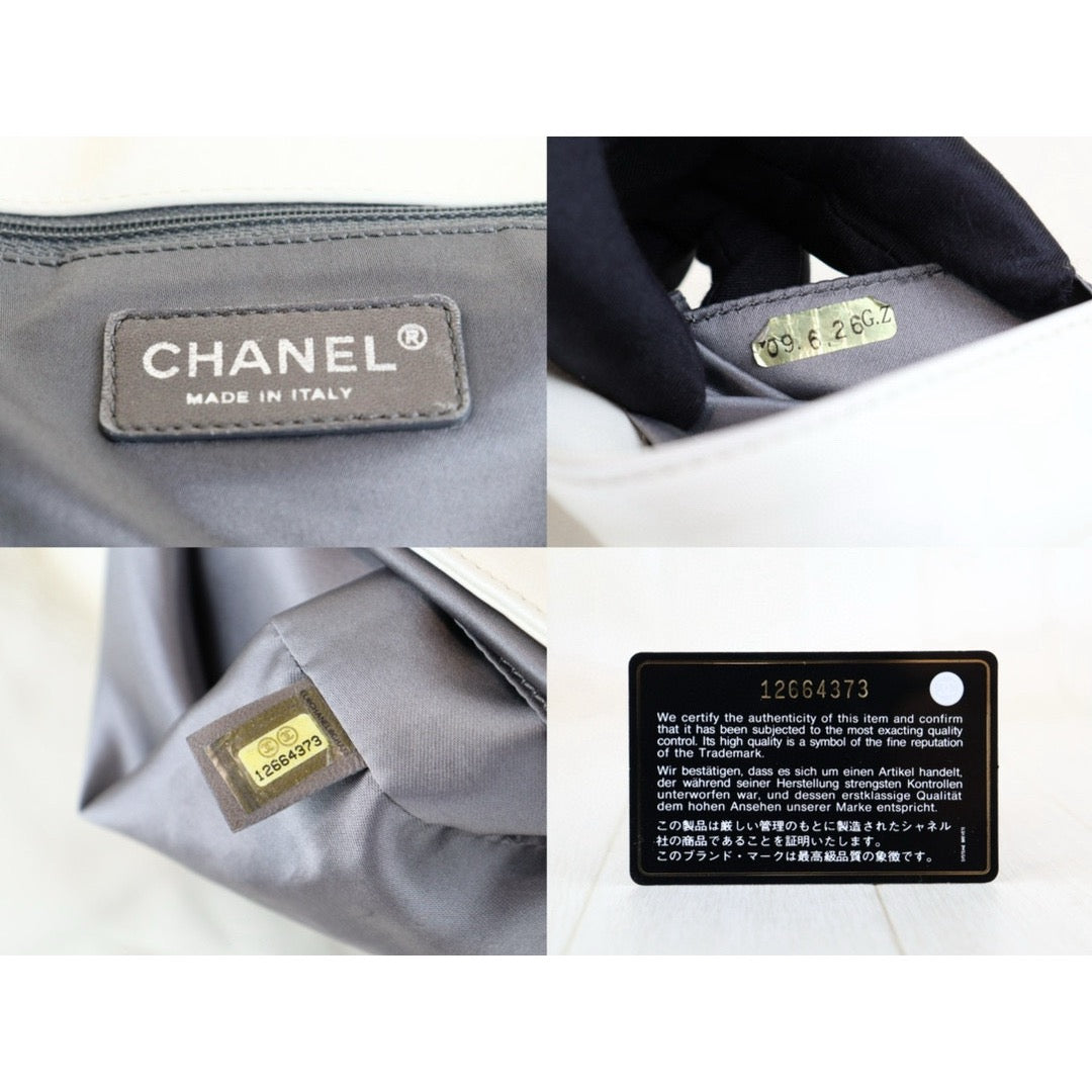 Very Good ( Rank A)｜ CHANEL  Lamb Skin Pearl White  Single Flap Shoulder Bag  Made In 2008～2009Year ｜S24102814