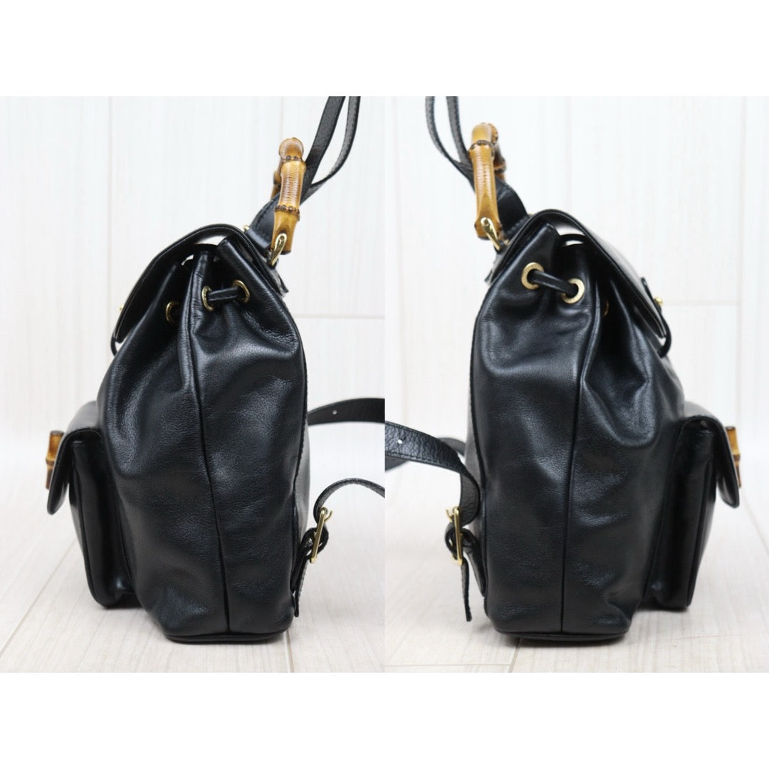 Very Good ( Rank A)｜GUCCI Bamboo Leather Mini Backpack Back｜25052906