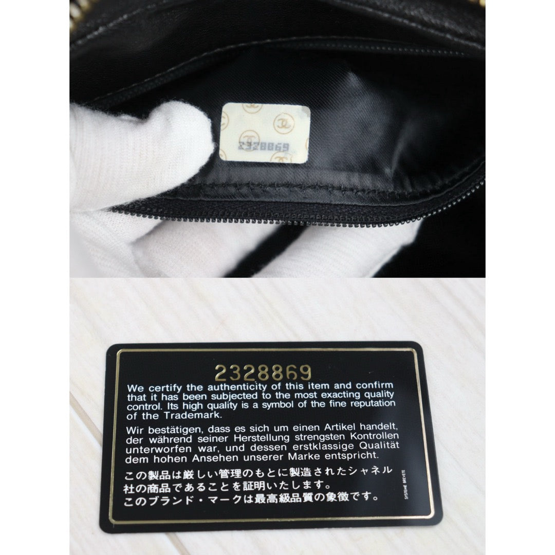 Good ( Rank AB)｜ CHANEL Lamb Skin Camera Bag Shoulder Bag Black  Made in 1991-1994Year ｜P24083002