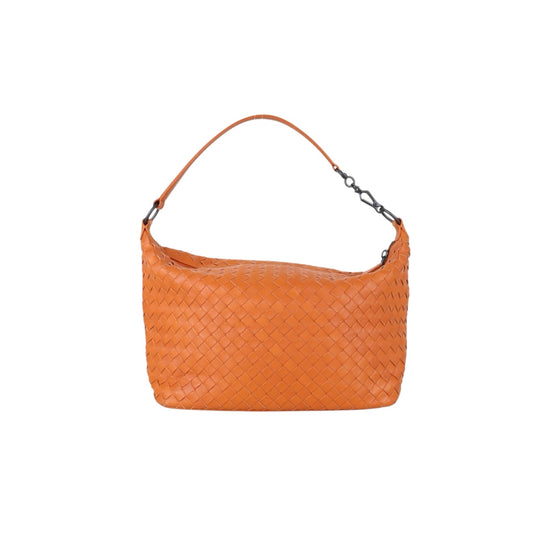 Include Entrupy Certificate of Authenticity｜Very Good ( Rank A)｜ Bottega Veneta Lamb Skin  Braid Shoulder Bag Orange｜S26053009