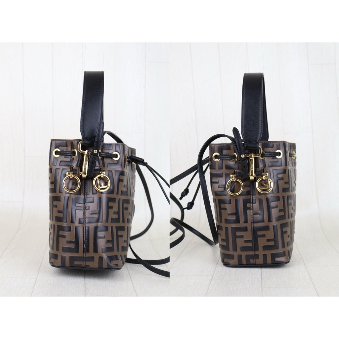 Very Good ( Rank A)｜ FENDI Zucca Mini Mon Tresor Bucket bag Shoulder Bag Brown ｜S25092206