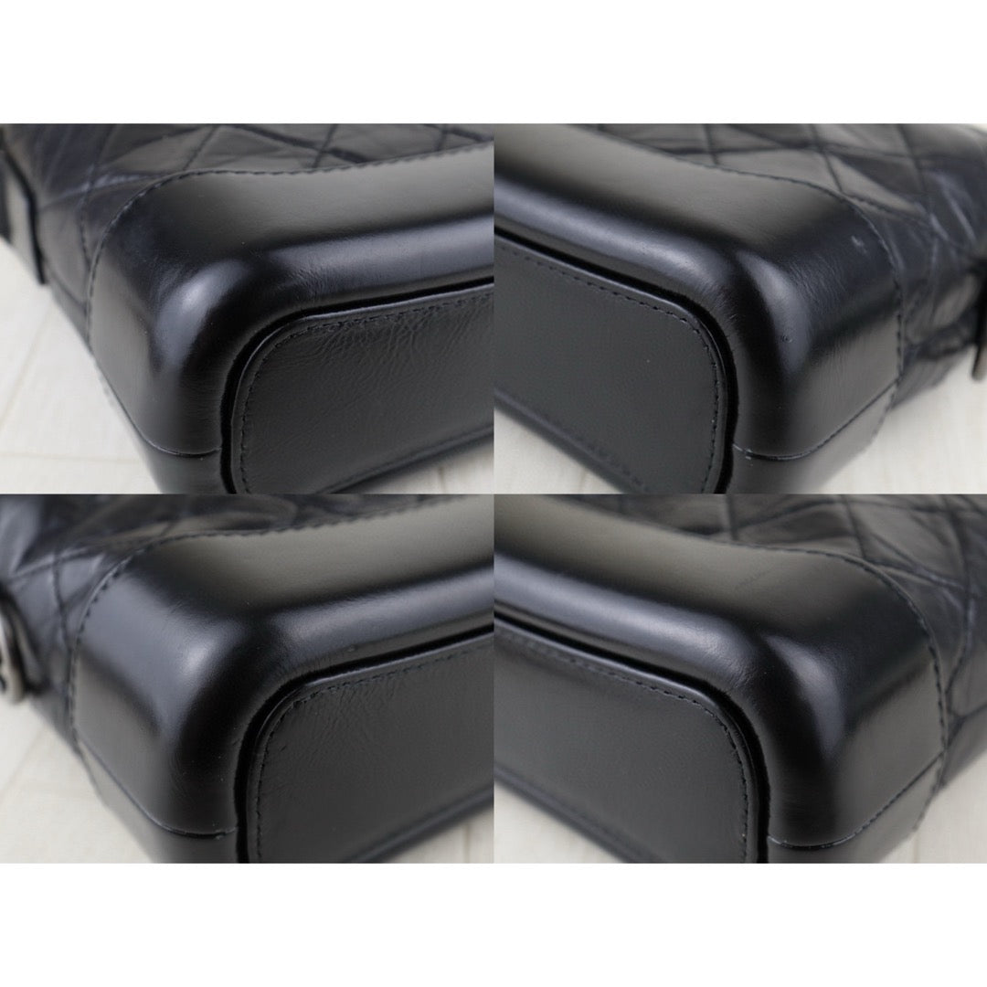 Very Good ( Rank A) ｜CHANEL PM Gabrielle Aged Calfskin Shoulder Bag Black Made in 2019 Year｜H25011322