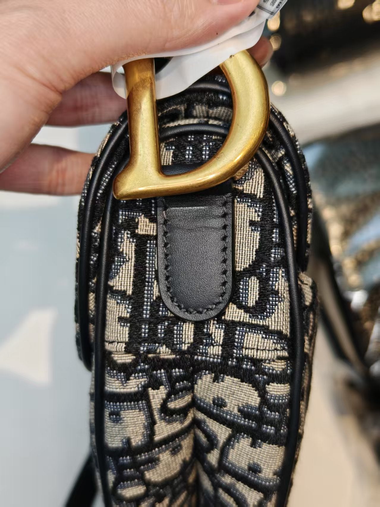 Very Good ( Rank A)｜Dior Trotter Saddle Shoulder Bag Medium with strap and Entrupy Certificate of Authenticity