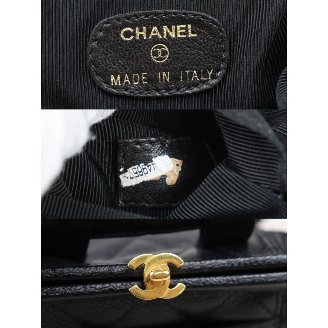 Rank AB ｜ CHANEL  Caviar Skin  Waist Bag Black Made In 1996-1997Year ｜Y24051707