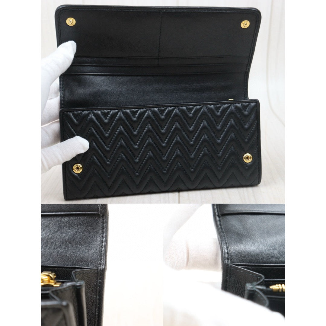 Excellent（Rank SA）｜MiuMiu Lamb Skin Long Style Wallet ｜24110709