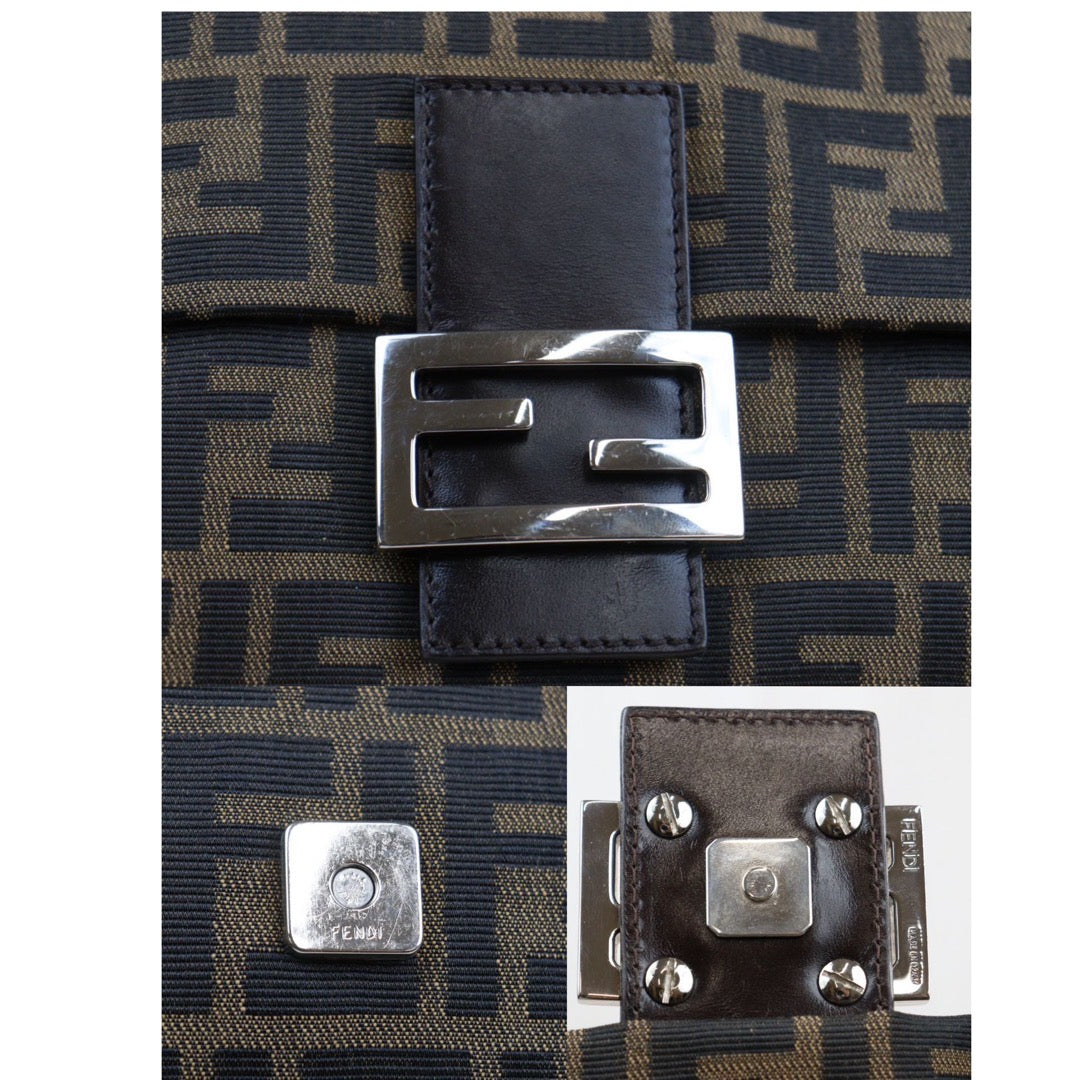 Rank A｜ FENDI Zucca Mamma Baguette Shoulder Bag ｜24030128