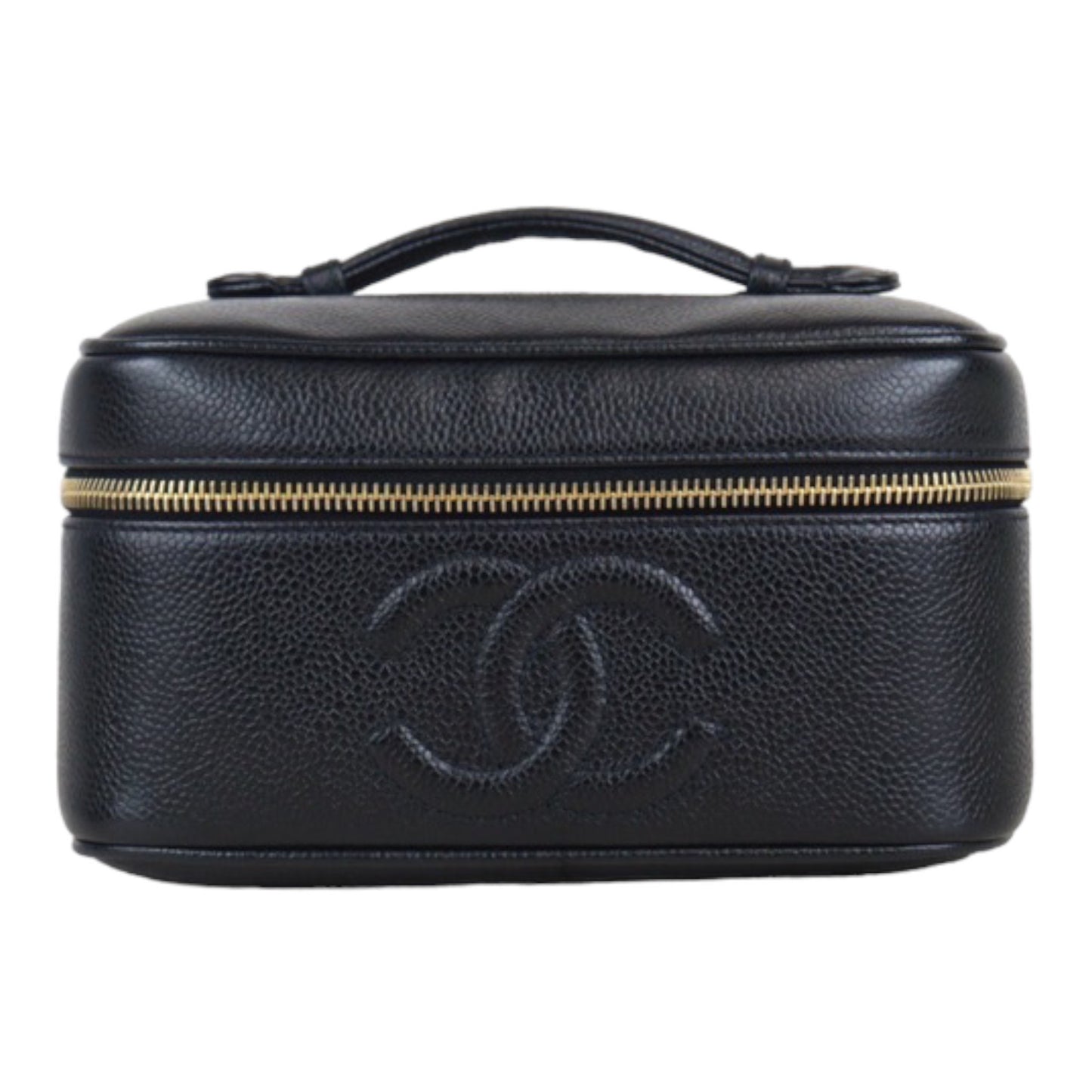 Rank A ｜ CHANEL Caviar Skin Vanity Handbag Black Made In 1994～1996 Year｜V23091510