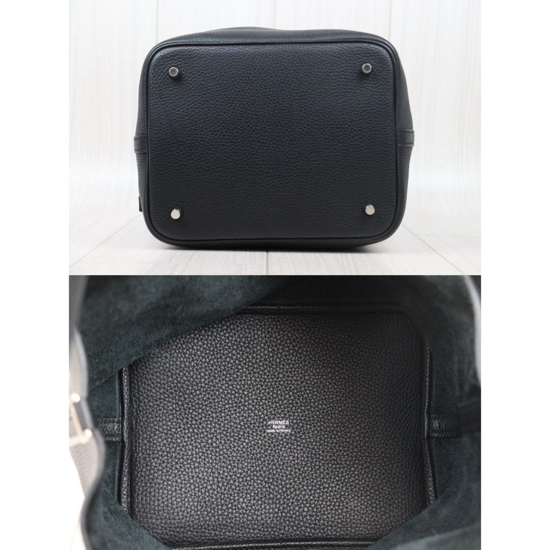 Very Good ( Rank A)｜ Hermes Picotin Lock 22 TC Leather HandBag A Stamp Black｜W24100604