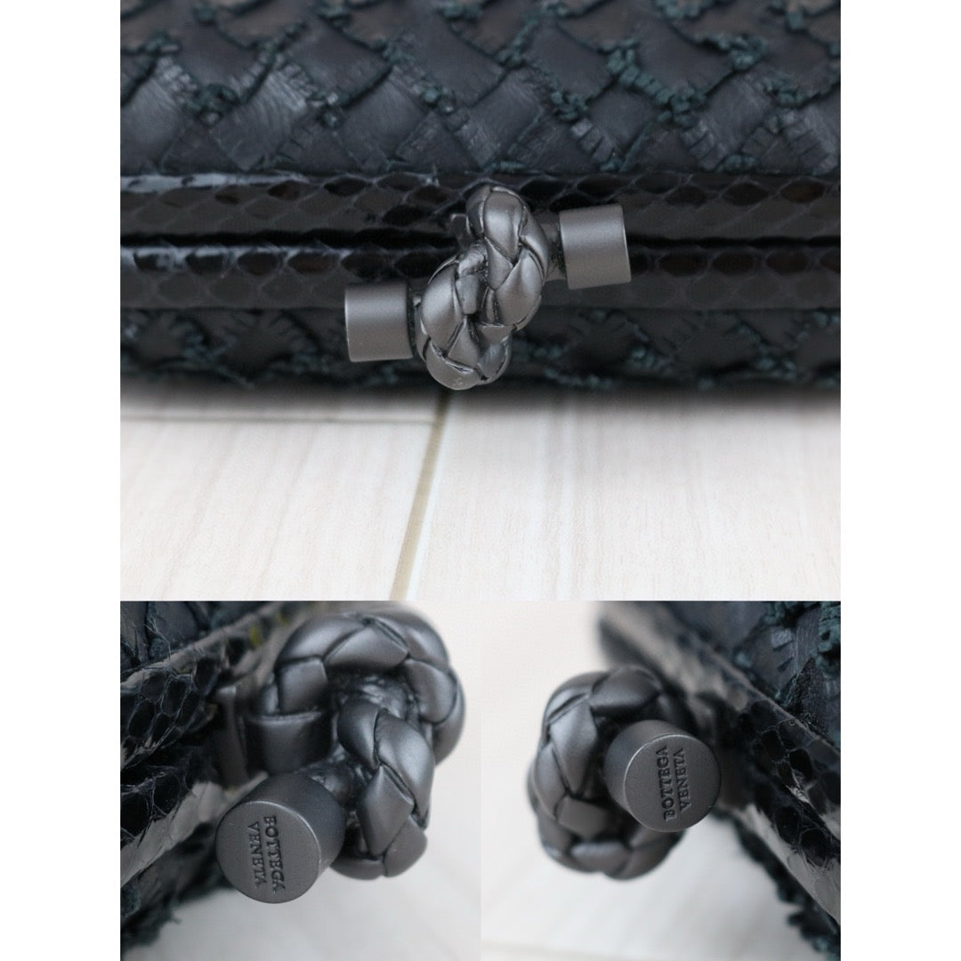Very Good ( Rank A)｜  Bottega Veneta  Snakeskin Braid Knot Clutch Bag ｜X25042313