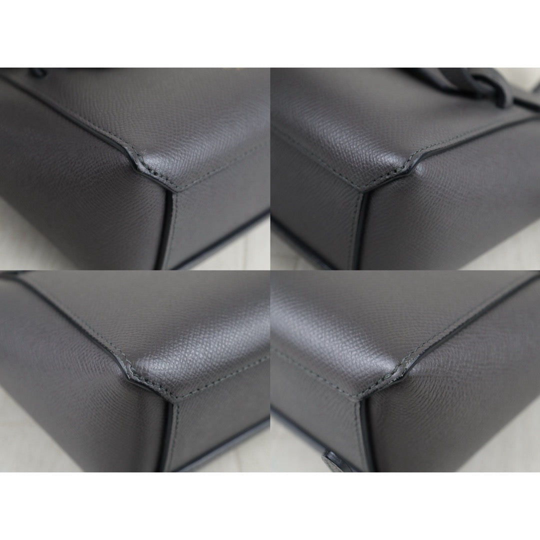 Very Good ( Rank A)｜CELINE Calf Leather Belt Pico Handbag Shoulder Bag Etoupe Gray｜S25121505