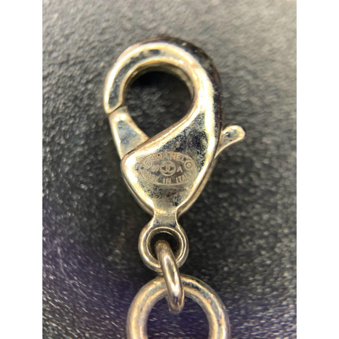 Good ( Rank AB) ｜CHANEL COCO Mark Rhinestone Necklace Silver｜V25070203