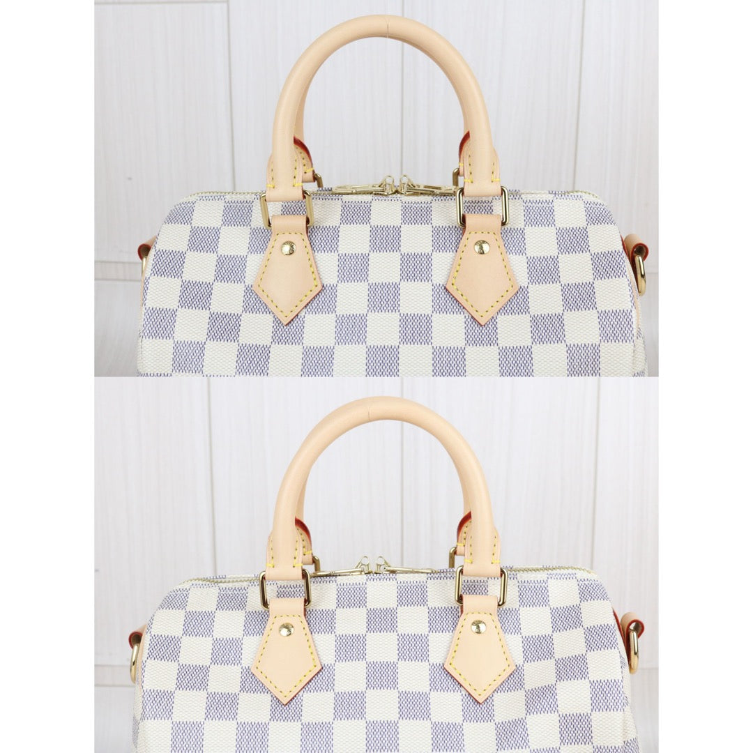 Include Entrupy Certificate of Authenticity｜Excellent（Rank SA） ｜ Louis Vuitton Damier Azur Speedy 25 Hand Bag With Shoulder Strap IC Chips Model｜X26100706