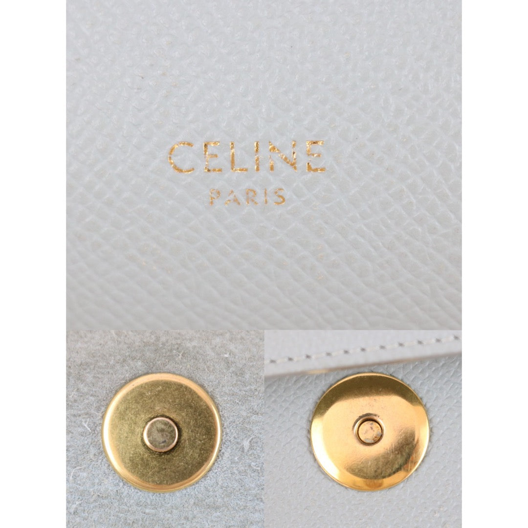 Good ( Rank AB)｜CELINE Calf Leather  Belt Nano Handbag Shoulder Bag Light Blue｜X26030106