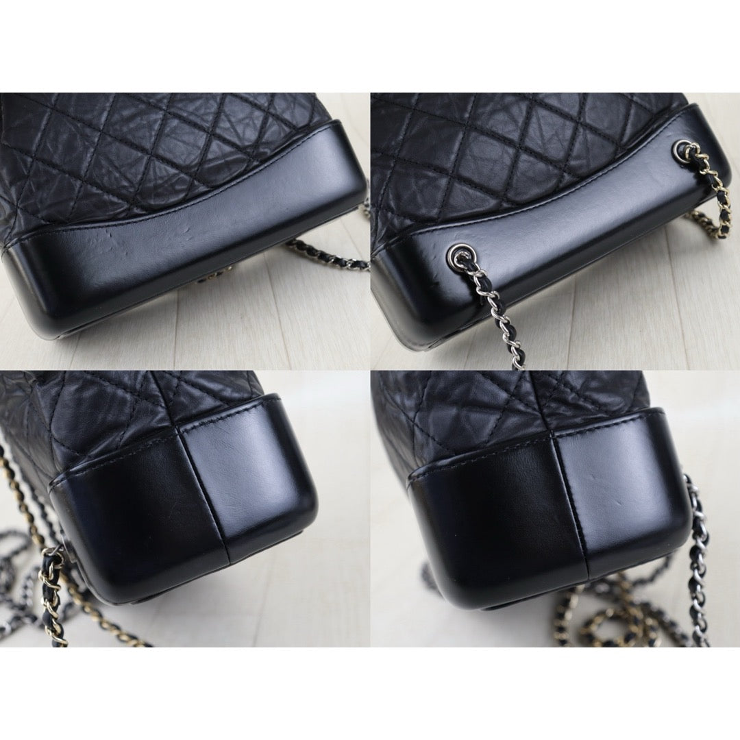 Include Entrupy Certificate of Authenticity｜Very Good ( Rank A)｜ CHANEL Gabrielle Calfskin Chain Backpack Black Made In 2020-2021Year｜S26083008
