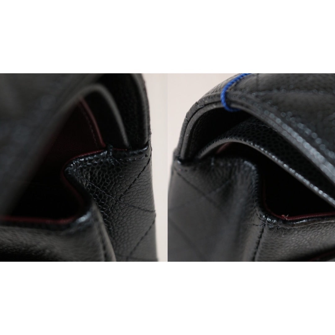 Rank SA｜ CHANEL Caviar Skin Matrasse Double Flap 25 Shoulder Bag Black Made In 2018 Year  ｜S24050601