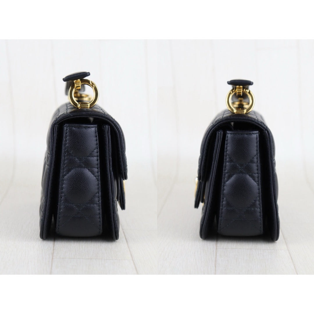 Very Good ( Rank A) ｜Dior Calfskin Mini Jolie Top  Handle  Handbag  Shoulder Bag Black  ｜H25063016