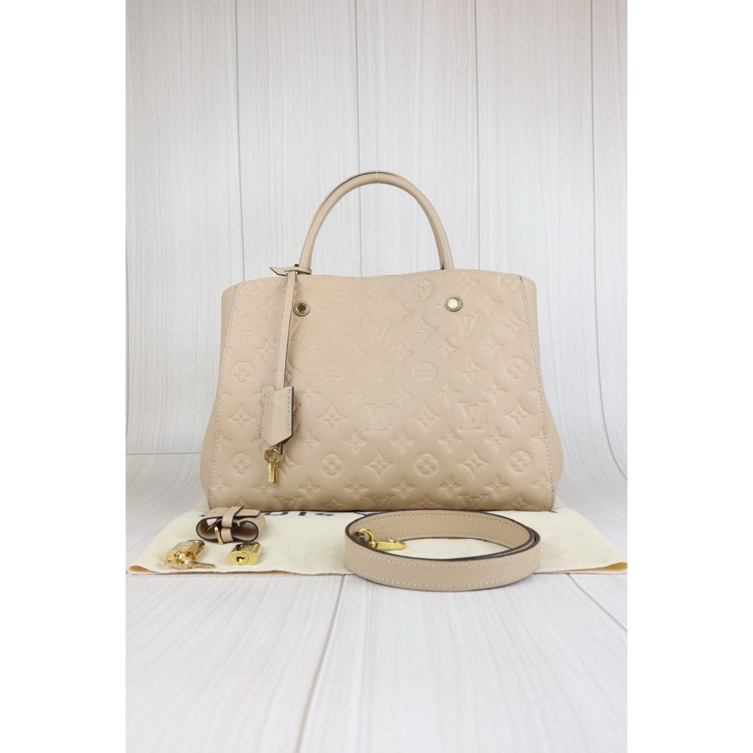 Very Good ( Rank A) ｜LV Monogram Montaigne BB Hand Bag Shoulder Bag Beige Pink｜W25062901