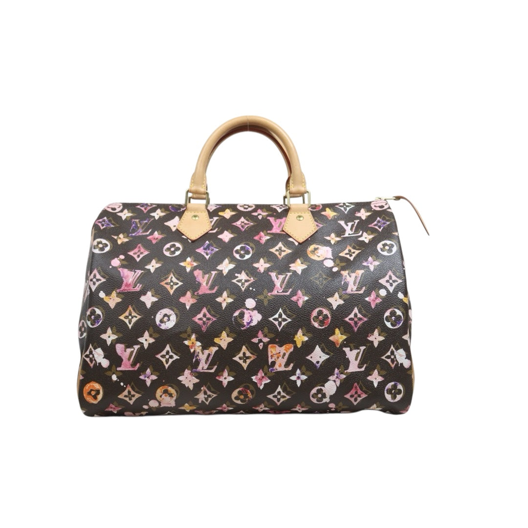 Include Entrupy Certificate of Authenticity｜Very Good ( Rank A)｜ Louis Vuitton Monogram Watercolor Speedy 35 Hand Bag Limited Edition｜S26080609