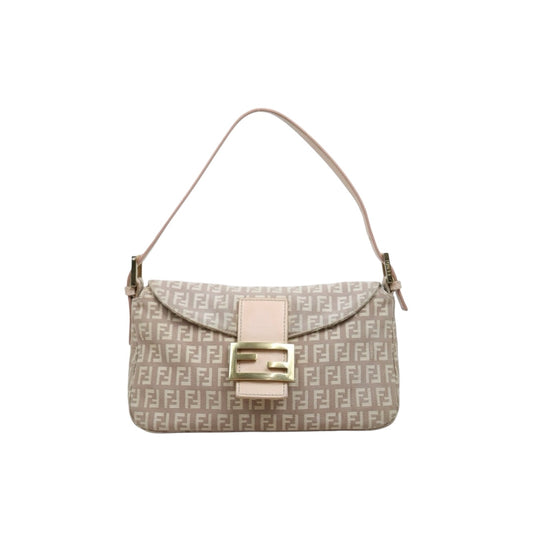 Good ( Rank AB)｜ FENDI Zucca Mamma Baguette PM Shoulder Bag Pink｜26012213