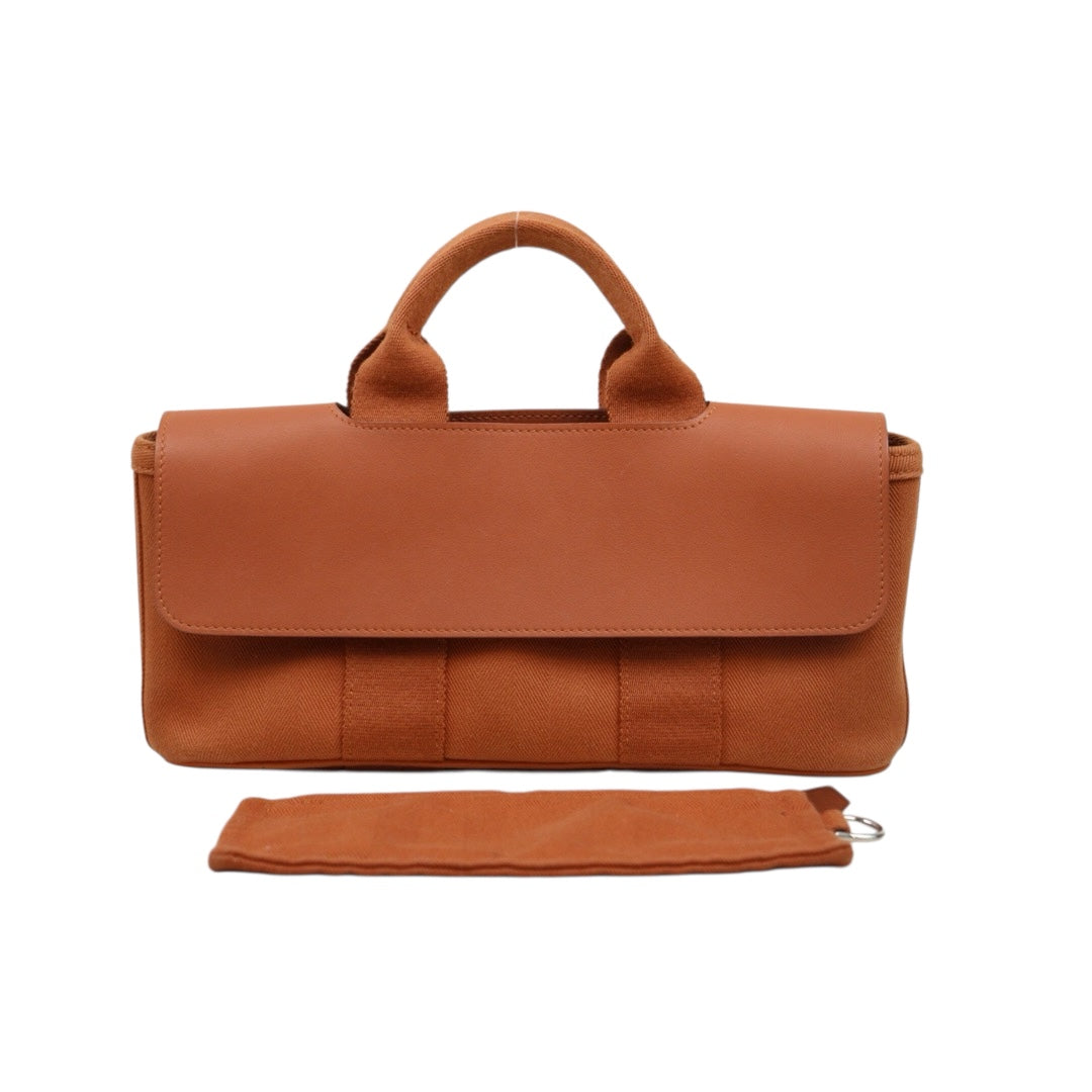 Good ( Rank AB)｜ HERMES Valparaiso Canvas Orange HandBag With Pouch｜P25082714