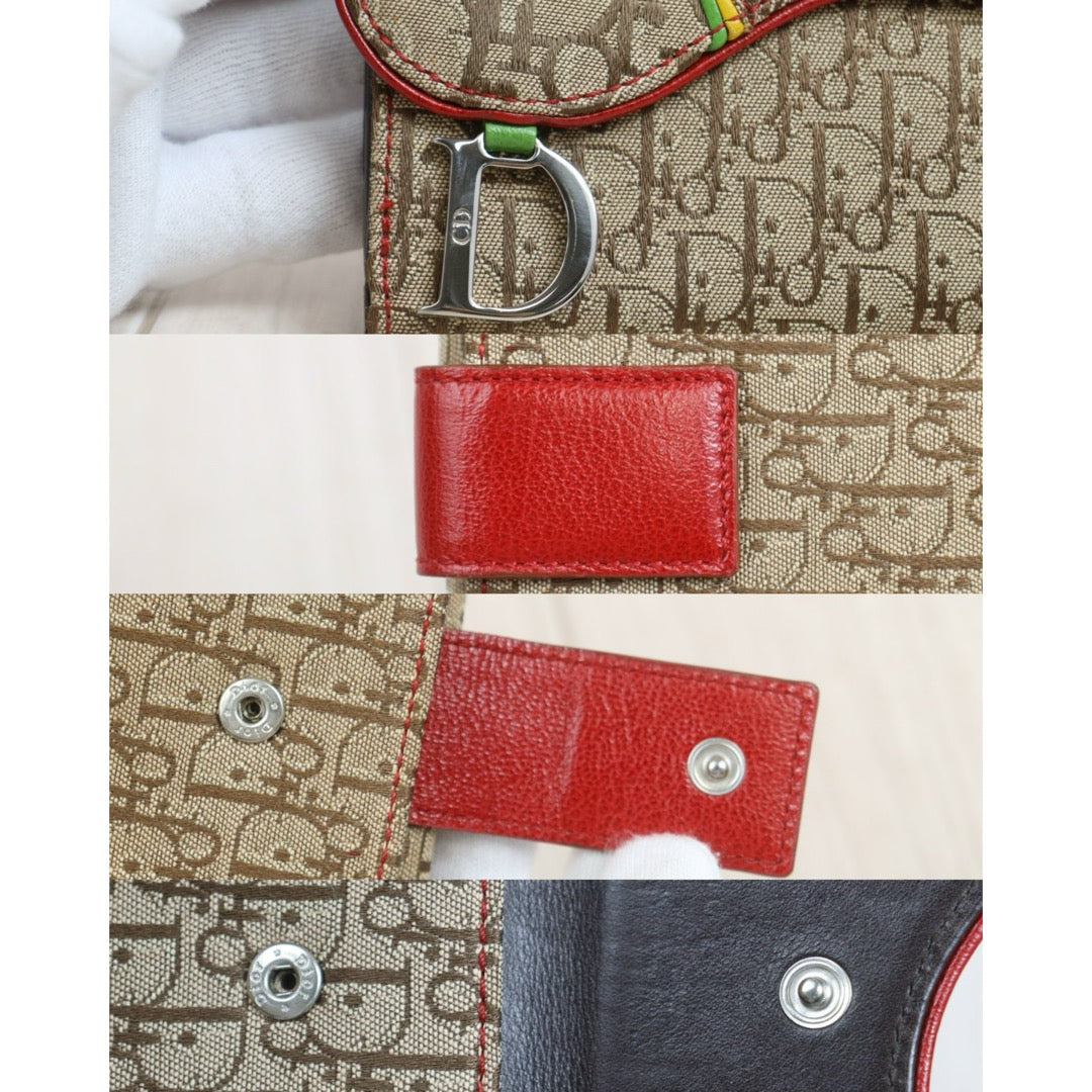 Include Entrupy Certificate of Authenticity｜Very Good ( Rank A)｜Dior Trotter Rasta Saddle Wallet ｜26101407