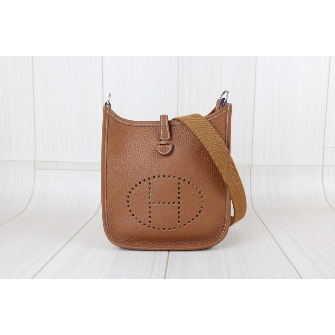 Include Entrupy Certificate of Authenticity｜Good ( Rank AB)｜ HERMES TC Leather  Evelyn 16 Shoulder Bag Golden Brown Y Stamp Made In 2020 Year ｜W26040823