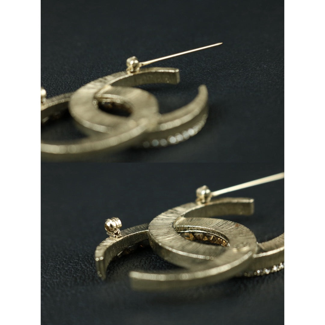 Include Authentic Detective Certificate of Authenticity｜Very Good ( Rank A)｜ CHANEL B15C Coco Mark  Rhinestone Brooch Made In 2015Year｜S26053002