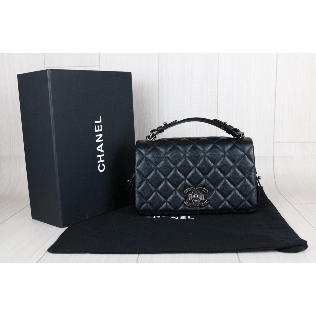 Very Good ( Rank A)｜ CHANEL City Rock Goatskin Single Flap Chain Shoulder Bag Black Made In 2015-2016 Year｜X25041402
