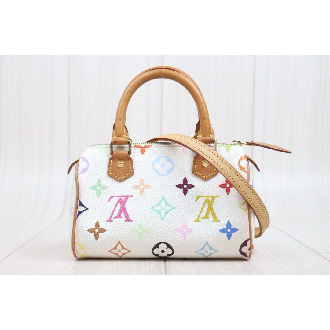 Include Entrupy Certificate of Authenticity｜Good ( Rank AB)｜ Louis Vuitton Takashi Murakam Multi Monogram Mini Speedy Handbag With Shoulder Strap  ｜S26012709