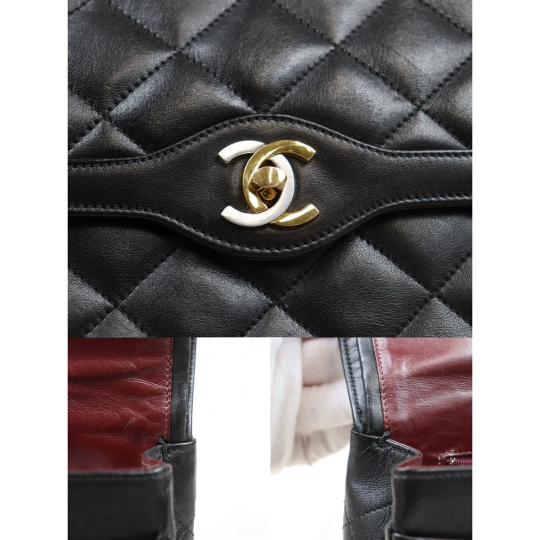 Good ( Rank AB) ｜ CHANEL Paris Limited Series Matrasse Classic Double Flap 28 Shoulder Bag Black Made In 1991-1994 Year｜P24120207