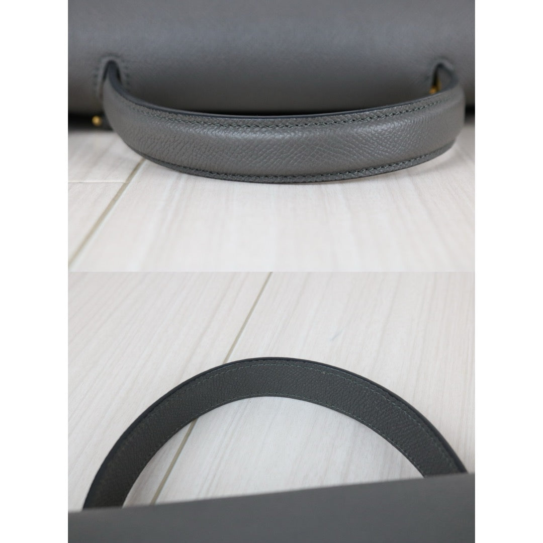 Very Good ( Rank A)｜CELINE Leather Calf Belt Micro Handbag Shoulder Bag Gray｜S25051304