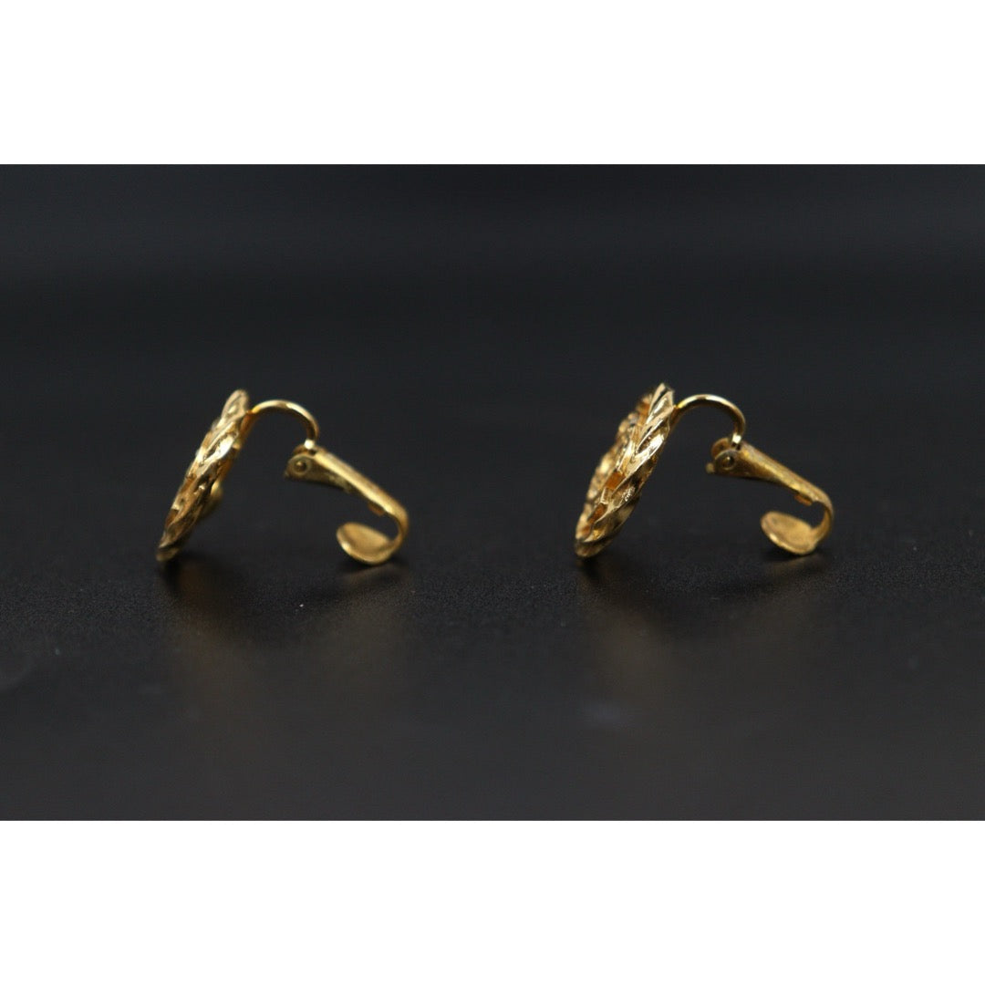 Good ( Rank AB) ｜CHANEL Coco Mark Gold 24 Plated Rhinestone Earrings｜V25061912