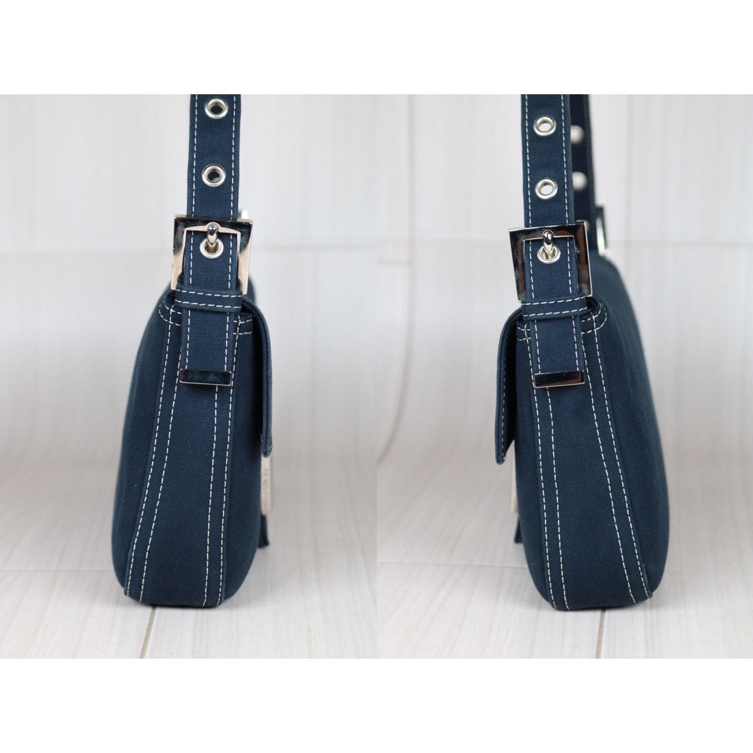 Rank A ｜  FENDI Denim Baguette Shoulder Bag  ｜S24052305