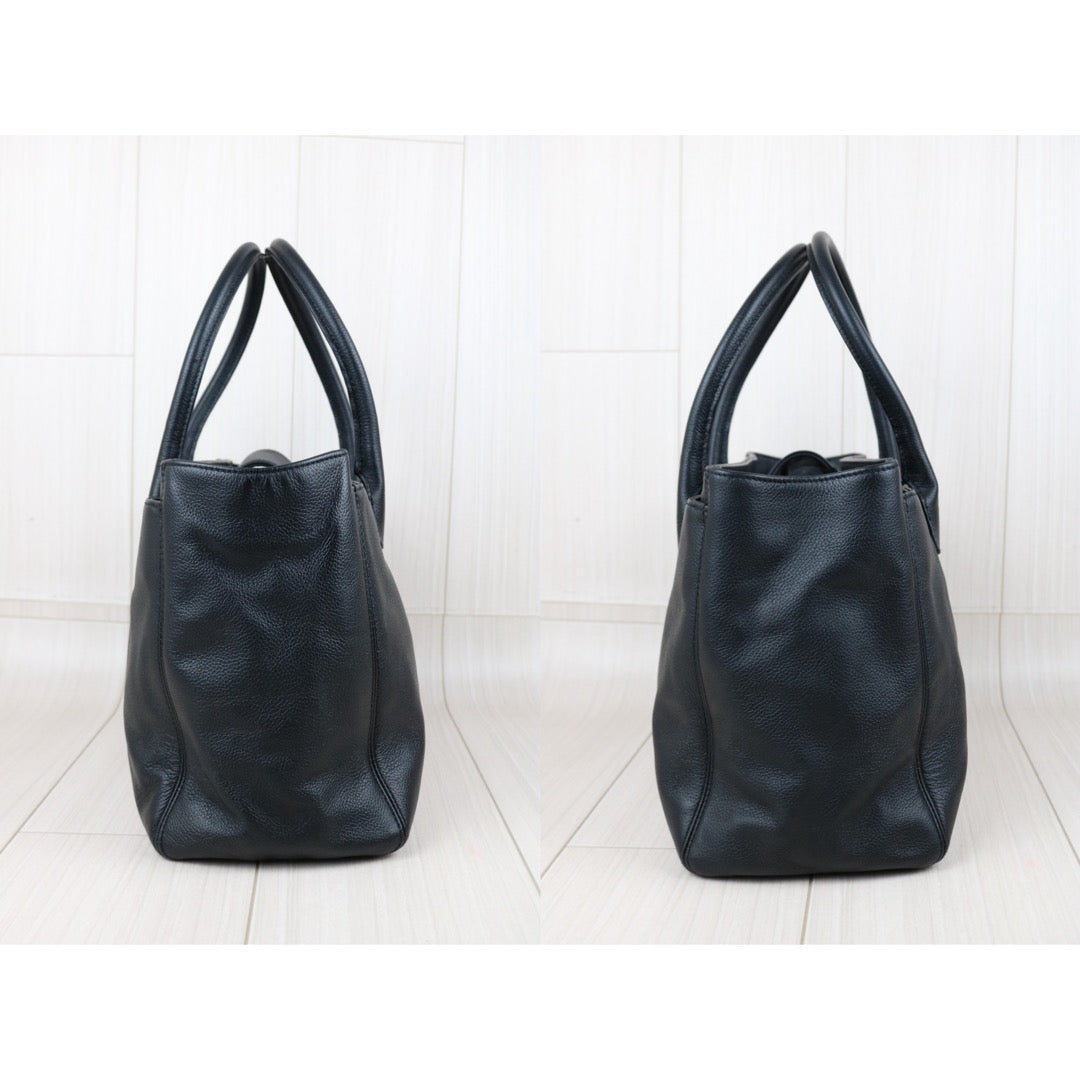 Include Entrupy Certificate of Authenticity｜Good ( Rank AB)｜ CHANEL Matrasse Caviar Skin Black Cerf Tote 35 Shoulder Bag Made In 2013-2014 Year｜S26101105