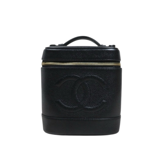 Include Entrupy Certificate of Authenticity｜Very Good（Rank A）｜CHANEL Caviar Skin Vertical Vanity Case Hand Bag  Made In 2002-2003 Year ｜26092405