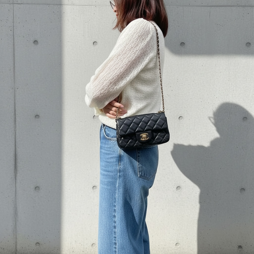 Include Entrupy Certificate of Authenticity｜Good ( Rank AB)｜ CHANEL  Matrasse Extra Mini Chain Caviar Skin CF17 Shoulder Bag Made in 2012-2013 Year｜S25110501