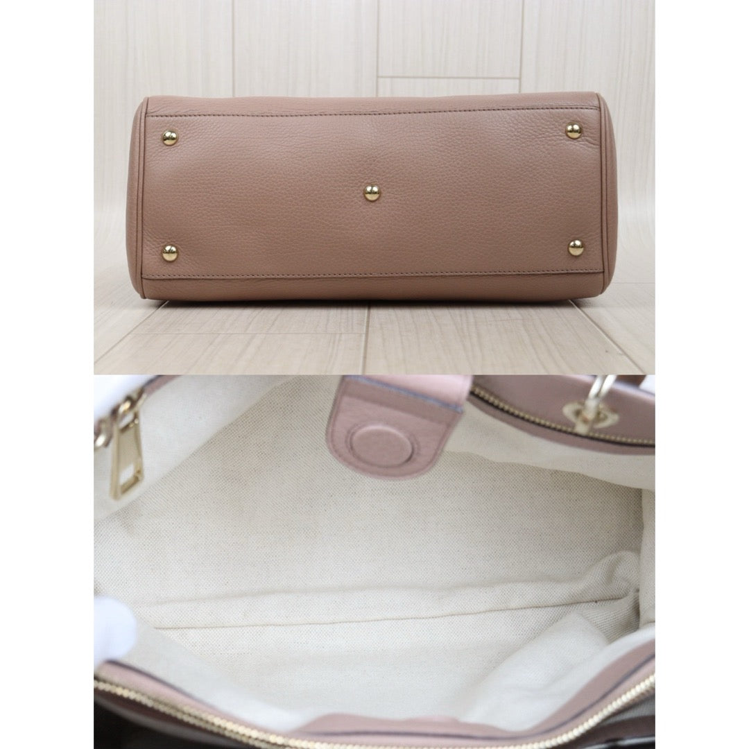 Very Good ( Rank A) ｜  GUCCI Bamboo Calf Leather Pink Tote Bag ｜W25102114