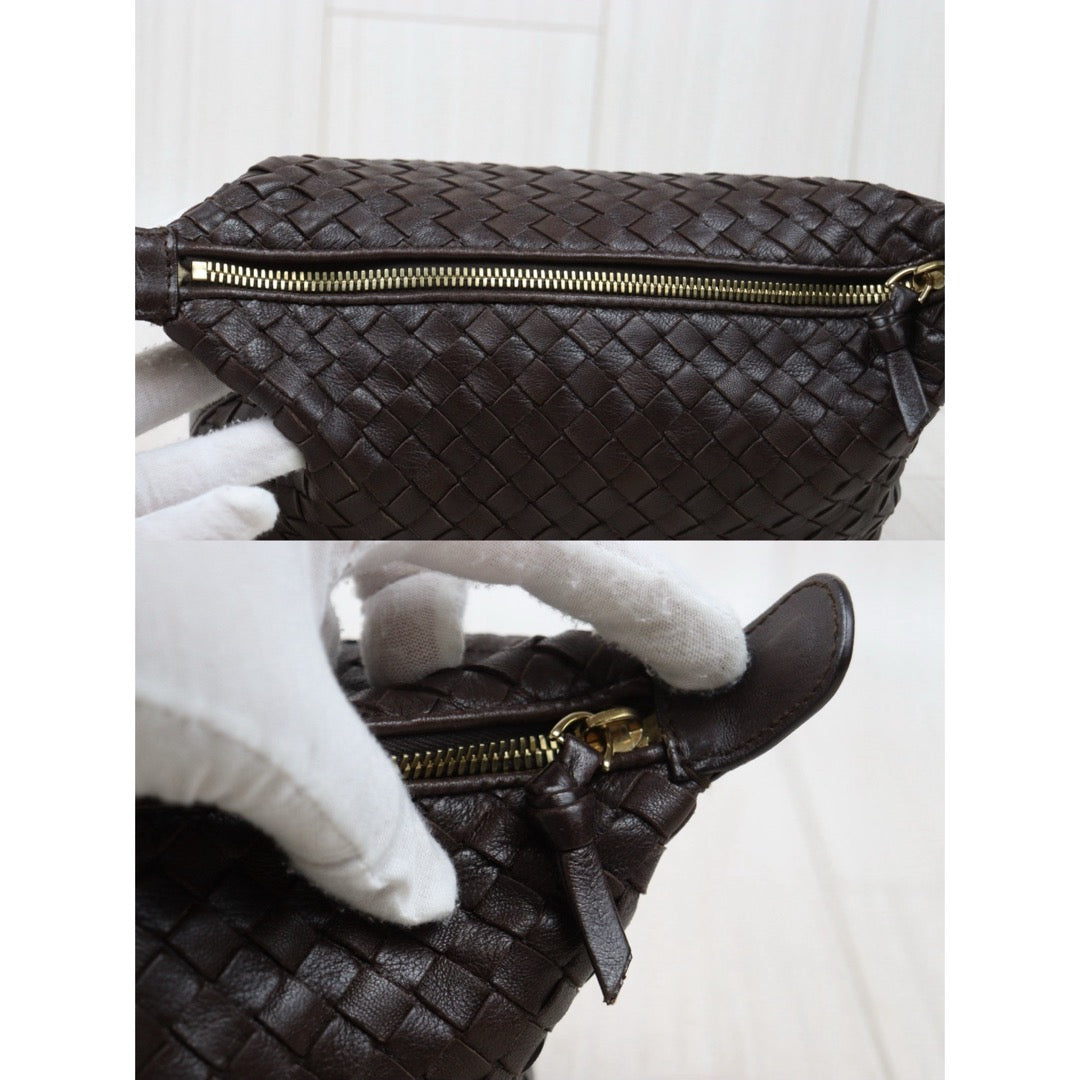 Very Good ( Rank A)｜ Bottega Veneta Lamb Skin  Braid HandBag Brown｜25052909