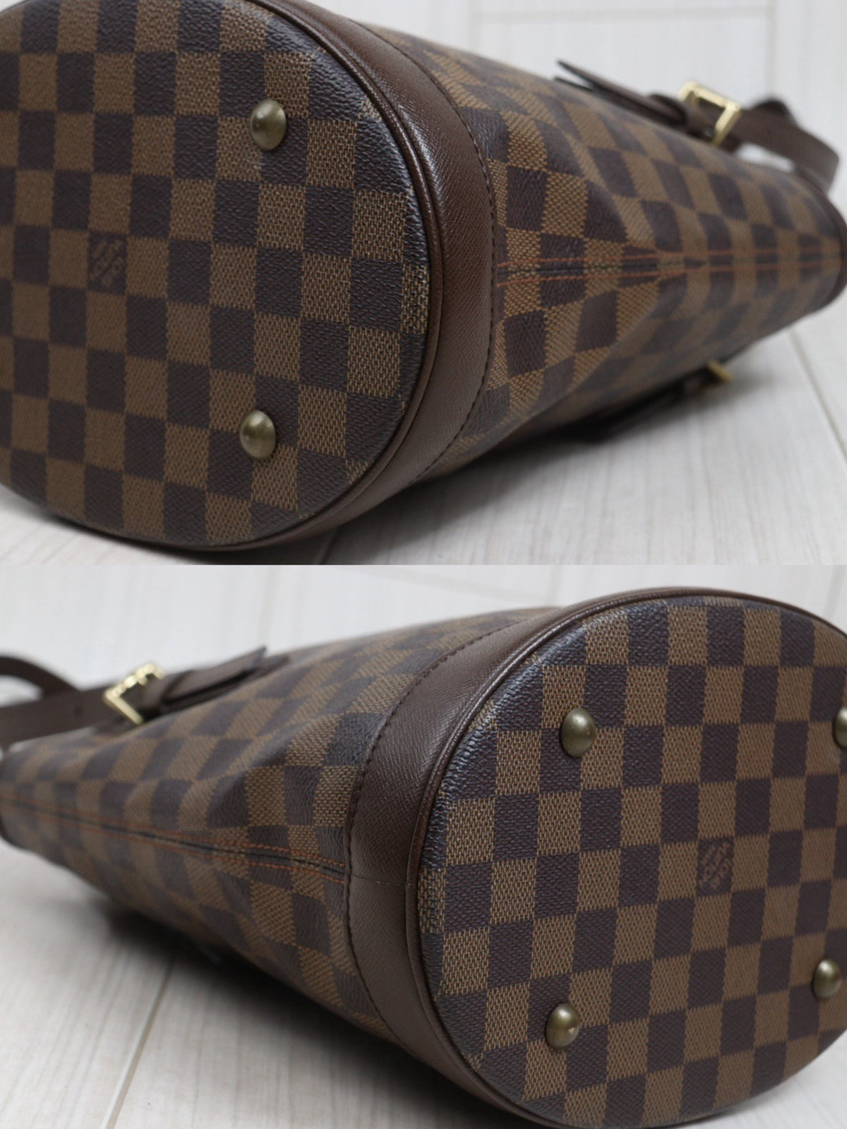 Include Entrupy Certificate of Authenticity｜Very Good ( Rank A) ｜ Louis Vuitton Damier Ebene Marais Bucket PM Shoulder Strap｜26101906