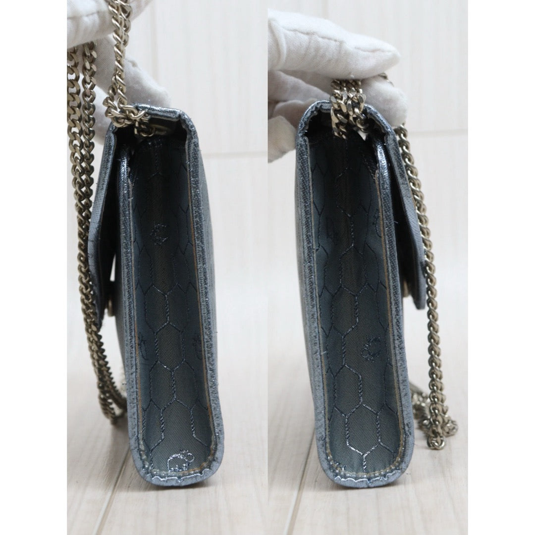 Include Entrupy Certificate of Authenticity｜Very Good ( Rank A) ｜  Dior Honeycomb Thread Chain  Bag  Grey｜26031911