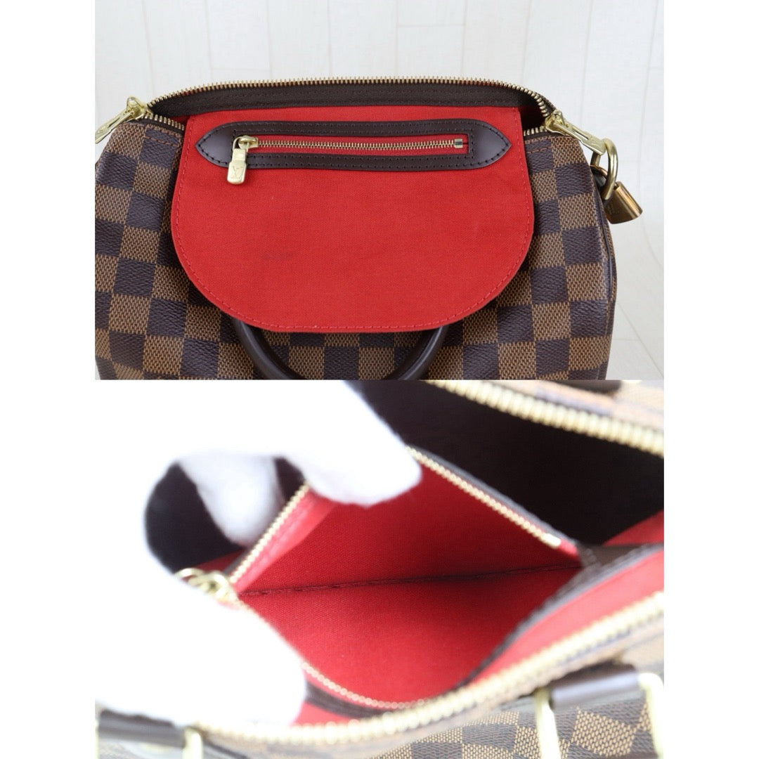 Include Entrupy Certificate of Authenticity｜Very Good ( Rank A) ｜ Louis Vuitton Damier Speedy 25 Hand Bag With Shoulder Strap｜S26072540